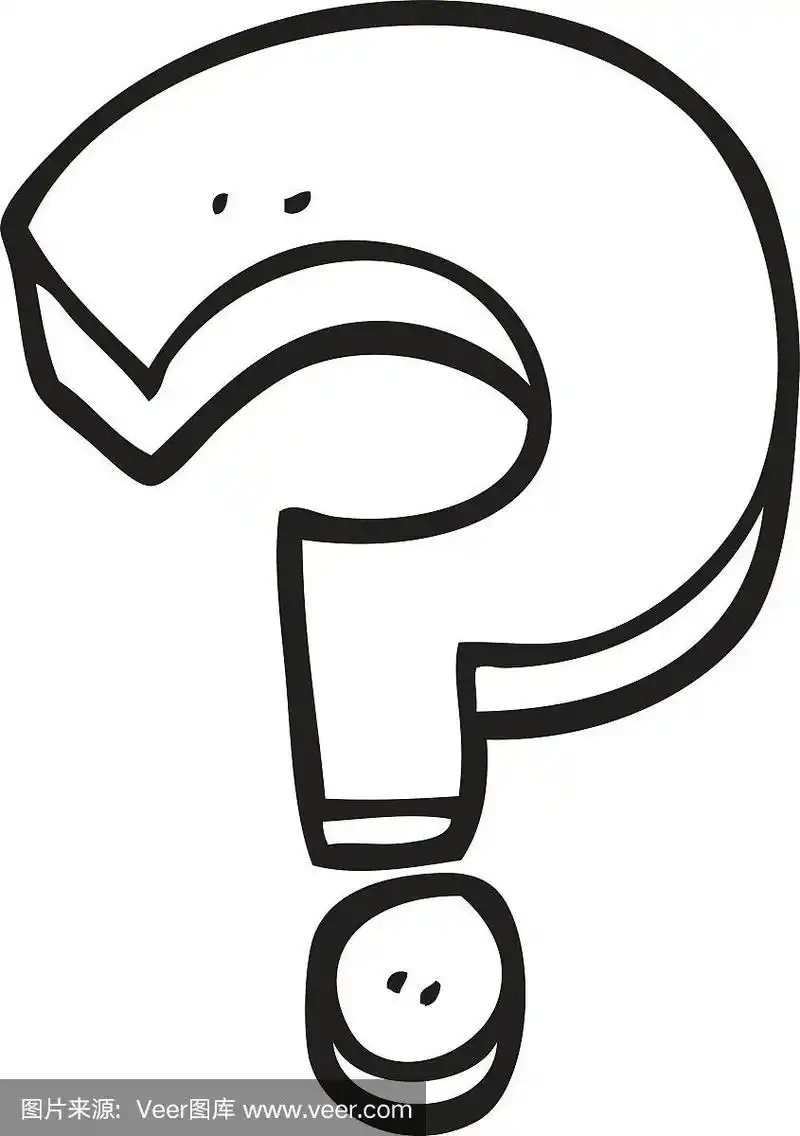 问号,卡通,黑白图片,彩色书,可爱的