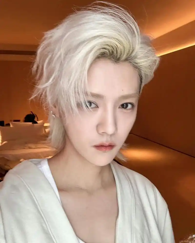 鹿晗一头金发也太帅了吧,这发量也太绝了.