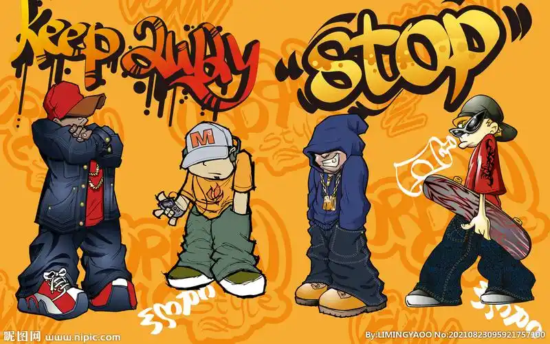 潮流街头涂鸦酒吧工装背景墙图片