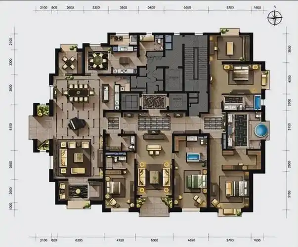 套房|豪宅|户型|玄关|起居室_网易订阅