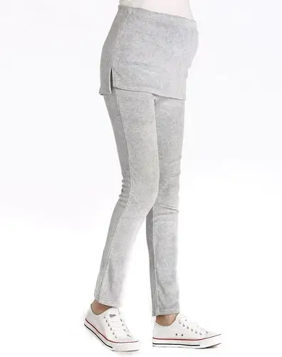 女灰色针织紧身裤