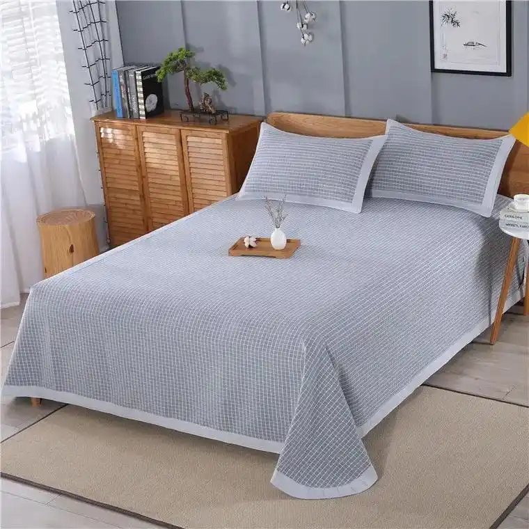 这款老粗布凉席真的太舒服了,加厚加密的帆布质感很好,床单和席 - 抖