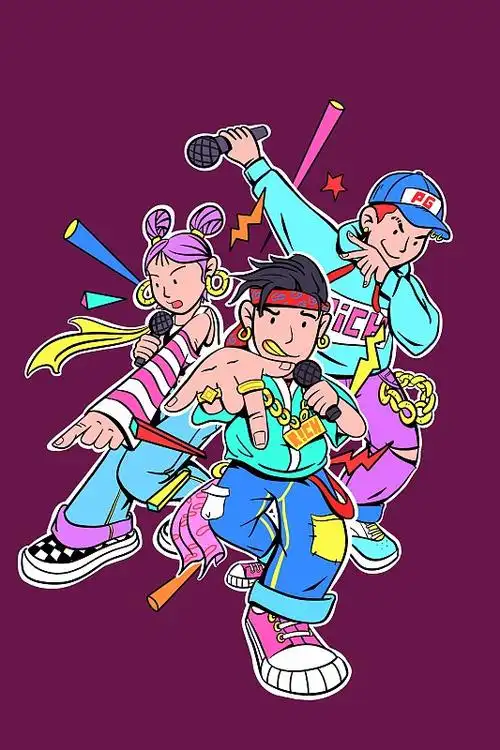 嘻哈风格插画插画下载