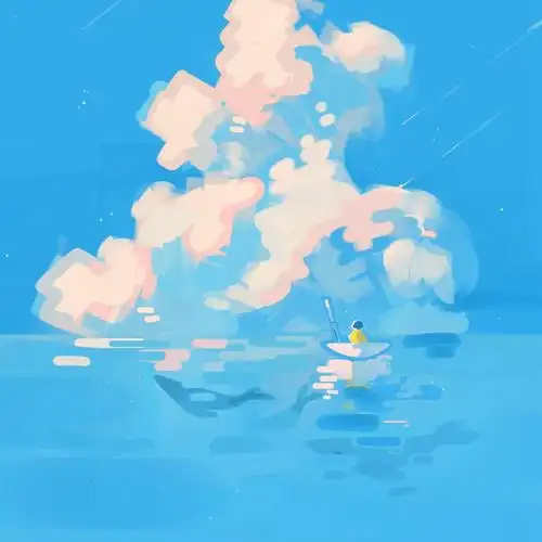 清凉感的夏天唯美插画图片