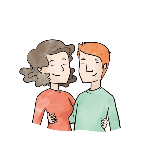 恩爱夫妻矢量图片-创意卡通恩爱夫妻插画素材下载_懒人图库