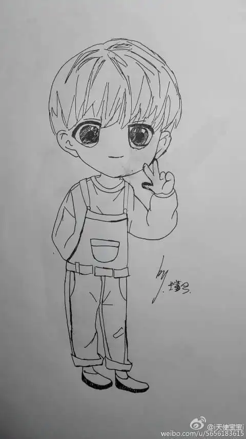 蔡徐坤q版萌图简笔画怎么画