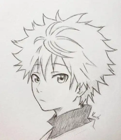 一组超帅气的手绘动漫男生线稿,画风爱了