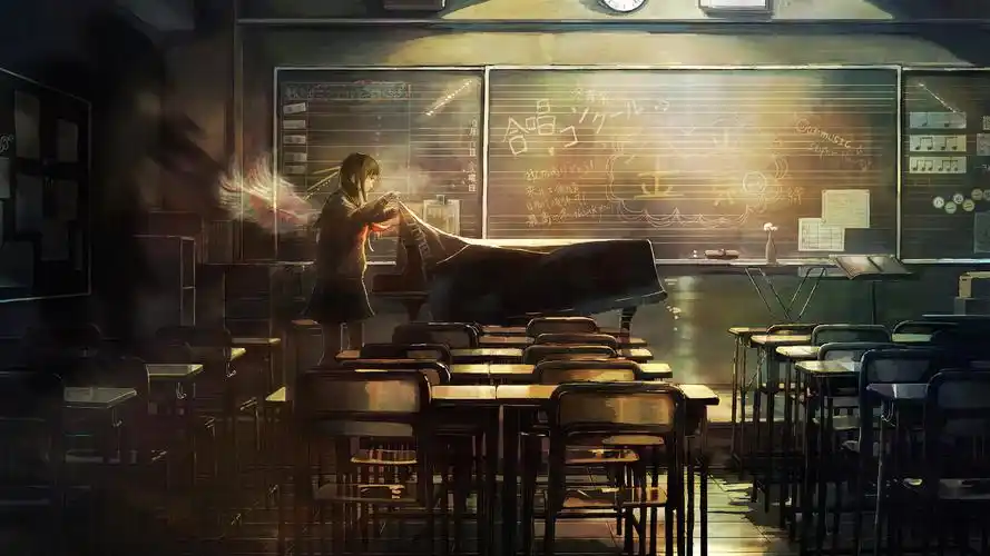 二次元孤单唯美背影桌面壁纸