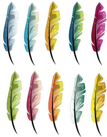 彩色羽毛手绘