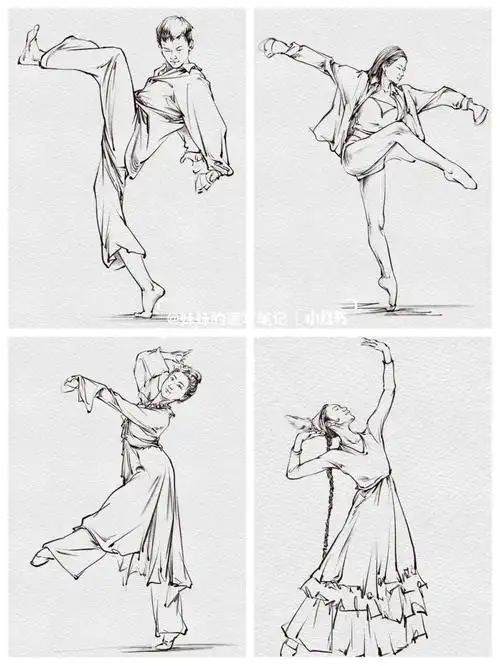 77人物动态速写舞蹈动作快写来一组