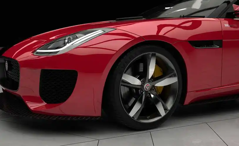 汽车渲染 跑车3d渲染 捷豹f-type红色渲染