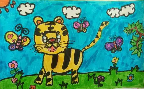 二年级第一课《剪刀添画》 剪刀变蜻蜓 《小老虎