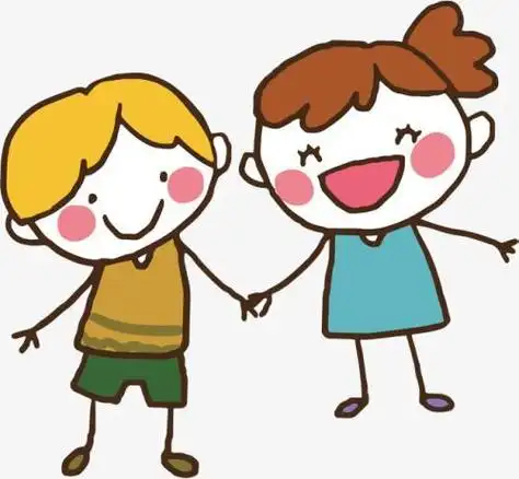 男孩女孩手拉手的简笔画简单画法手牵手好朋友简笔画朋友手拉手幼儿园