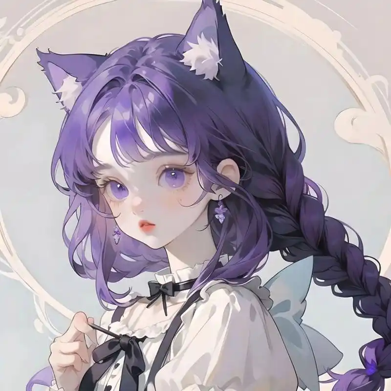 紫色系"小猫"61女生头像～ 有没有特别喜欢猫耳头像的～ "我拿什么