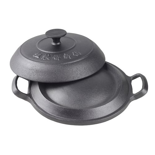 老式铸铁加厚涂层粗粮饼折锅烙饼煎饼锅耨耨烙煎锅