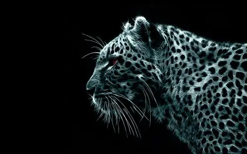 digital fractalius leopards black background wallpaper