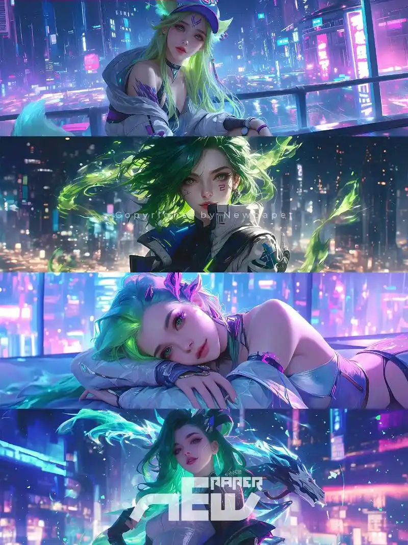 lol英雄联盟赛博女团.#泽丽 #阿卡丽 #阿狸#壁纸 #英 - 抖音