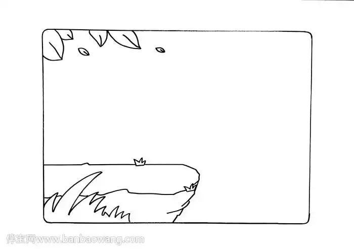 石桥下面画一些河水,右上角画一轮月亮,背景画一些山丘,中间一个边框