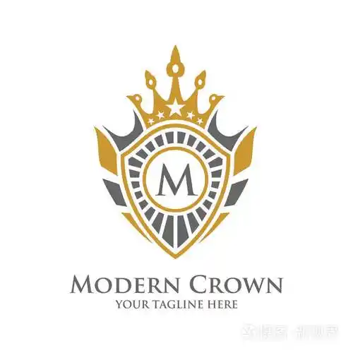 纹章版式矢量标志设计与豪华皇冠装饰框架
