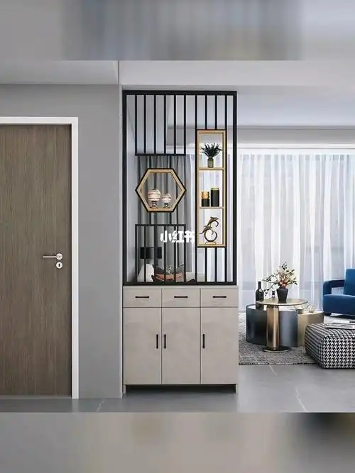 轻奢入户隔断现代简约餐客厅置物玄关柜长虹