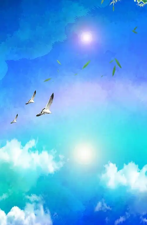 天空蓝色背景素材(2242x3363)psdpng航行的帆船h5素材背景(1280x1920)