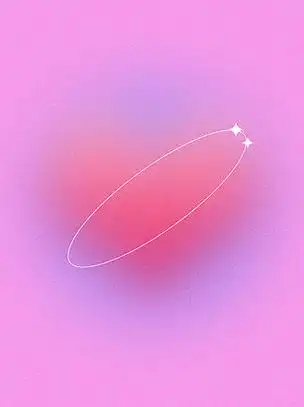 粉紫色ins风弥散光渐变爱心噪点海报背景