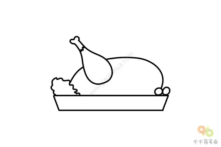 鸡肉简笔画图片