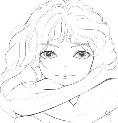 女生头像线稿