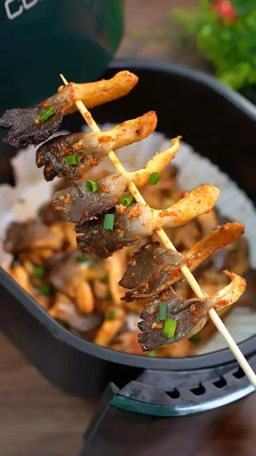 空气炸锅做的烤蘑菇居然比肉还好吃太香啦