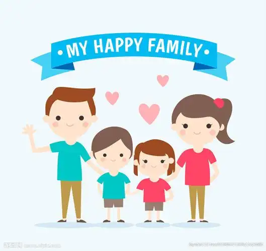 可爱幸福四口之家图片