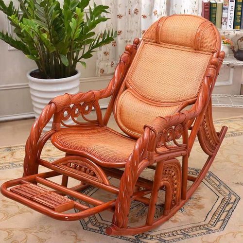 成人真藤藤编摇摇椅藤椅老人大人躺椅家用阳台休闲椅午睡椅逍遥椅