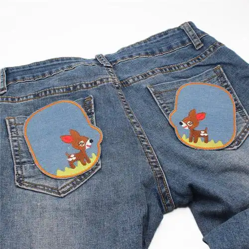 缝补洞布贴成人时尚大号儿童衣服裤子膝盖破洞贴布半米字旗线缝款2个