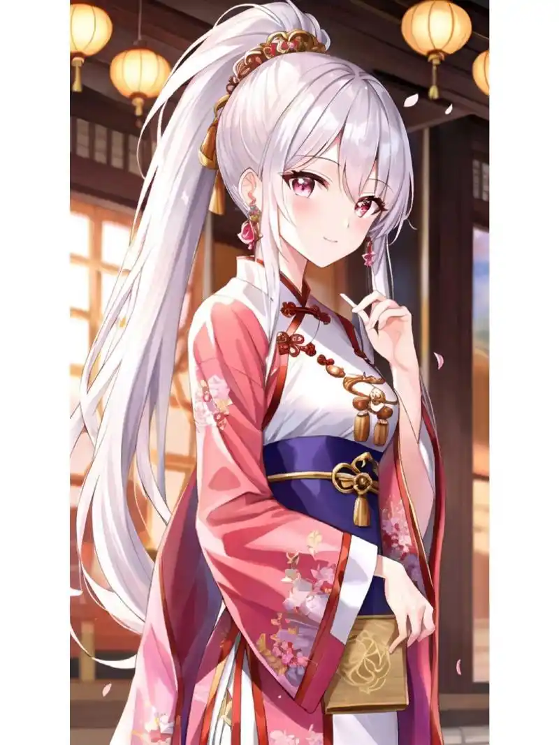 动漫二次元绘画人物,国风改良汉服旗袍裙