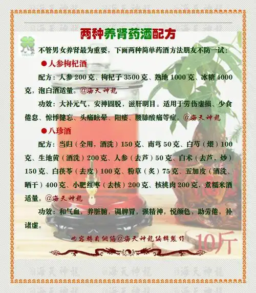 图文:两种养肾药酒配方