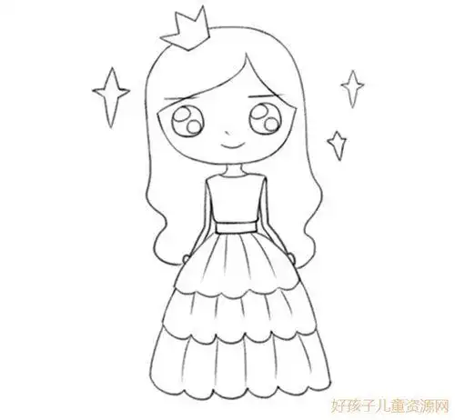 公主简笔画画法步骤怎么画简笔画教程绘画吧亲子漂亮芭比公主幼儿亲子