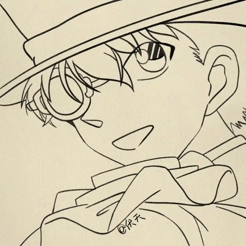 怪盗基德简笔画‖(44) #简笔画# #寻找小红书绘画大神# #画画的日常