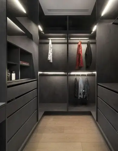 灰主色调搭配棕色中和,更显简约大气,时尚干练.