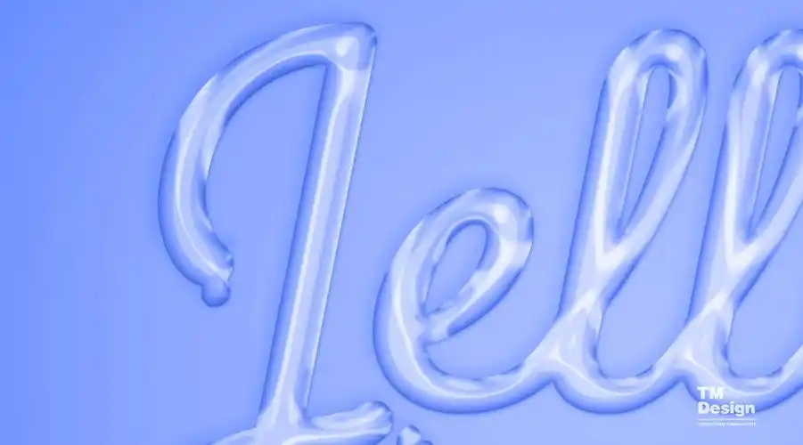 2个透明液体水滴水流字体艺术效果psd样机设计素材