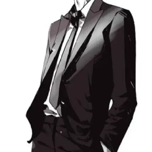 西装,帅,黑白,男,动漫