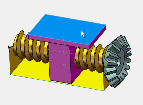 类似于这张图,当锥齿轮转动时能实现t型板的上下移动