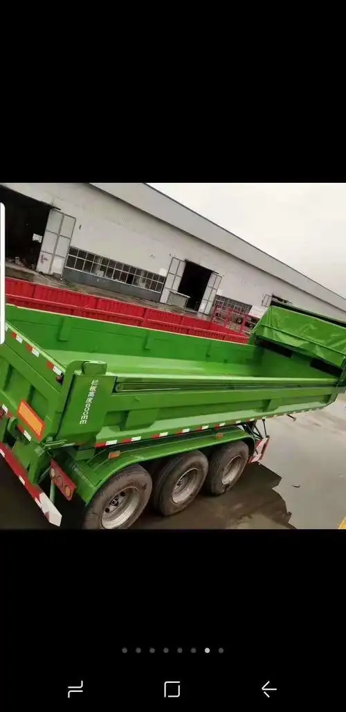 后翻自卸半挂车电动篷布