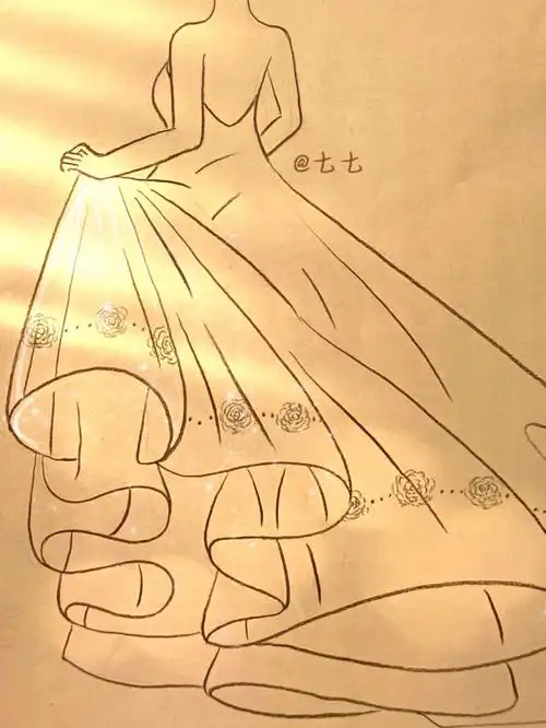 小裙子简笔画教程我会捧着鲜花去见你