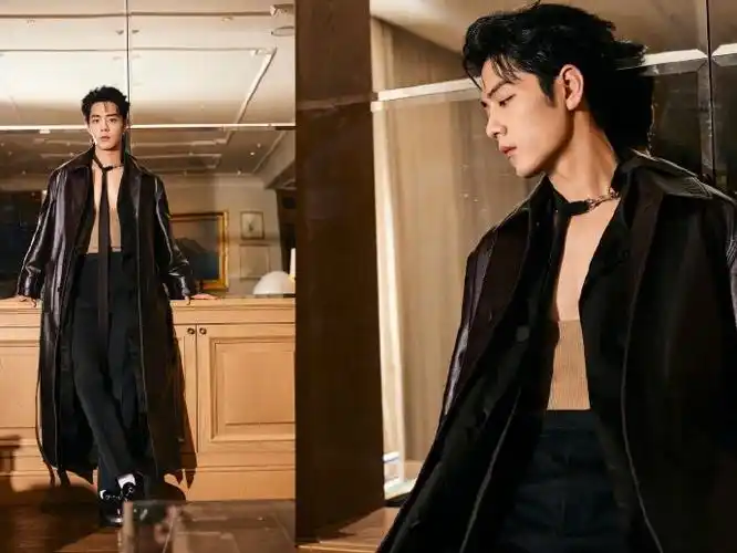 肖战第二套看秀造型#这个眼神,这张脸!这个锁骨!