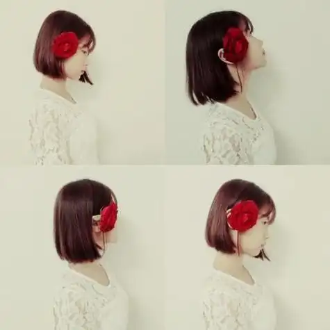 嘴叼玫瑰花的女人侧脸头像 女生头像图片大全 -【爱个性】