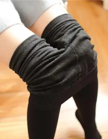 春秋冬季保暖丝袜打底袜子女士外穿打底裤踩脚裤袜 黑色(薄绒180克)