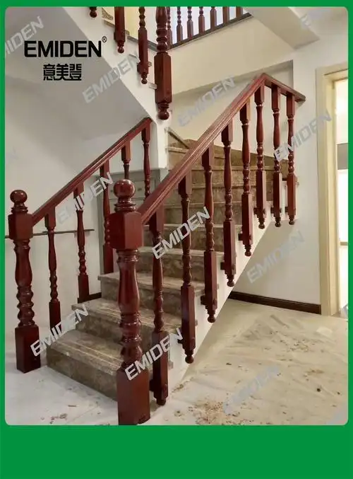 意美登供应深圳厂家批发外挂侧装式实木楼梯扶手