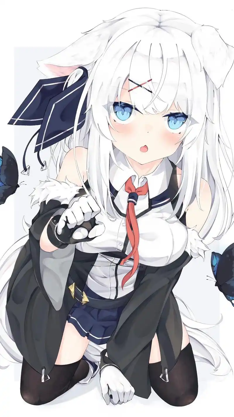 二次元黑裙美腿美女手机壁纸