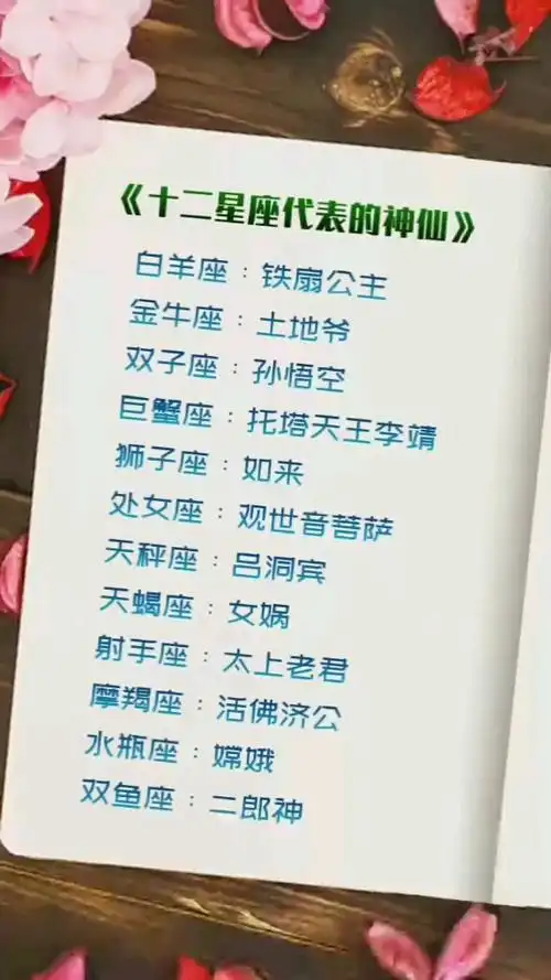 使命的力量#十二星座代表的神仙!好奇的星座宝宝们来对号入座啦!