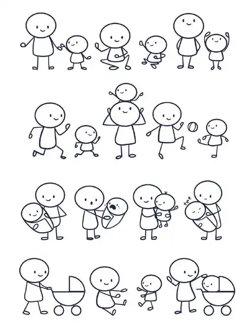 小人日常简笔画,适合每一个可爱的你们!#状元课堂笔记