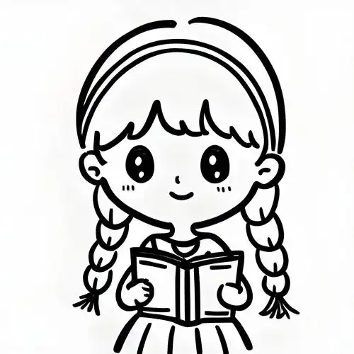 女孩简笔画全身图片可爱